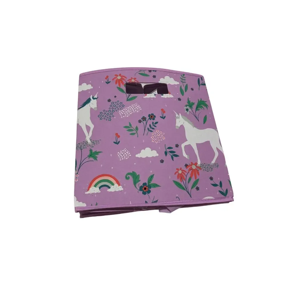 Pillowfort Meadow Magic storage bin purple lavender rainbows euc